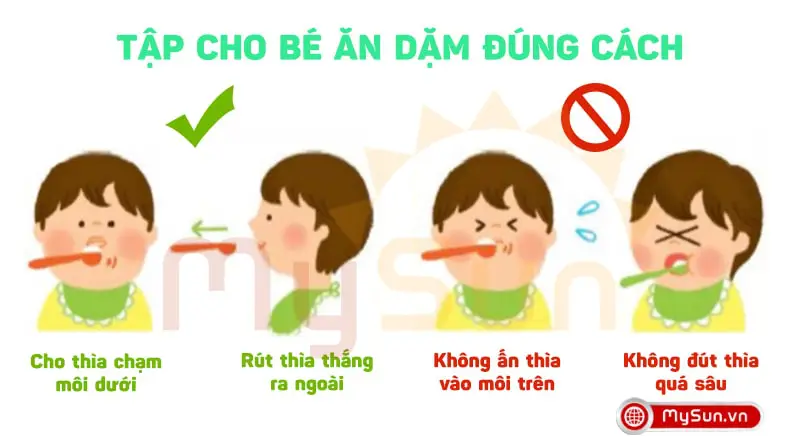 Cách tập cho trẻ con bé bột ăn dặm kiểu Nhật đúng cách lần đầu tiên - MySun.vn