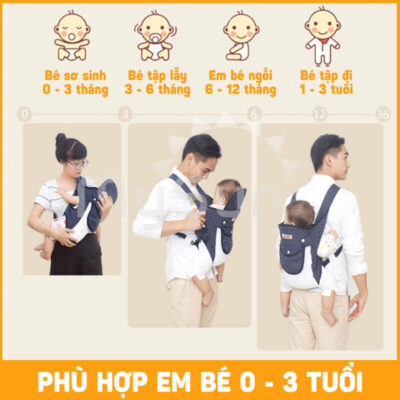 đai em bé 4 tư thế