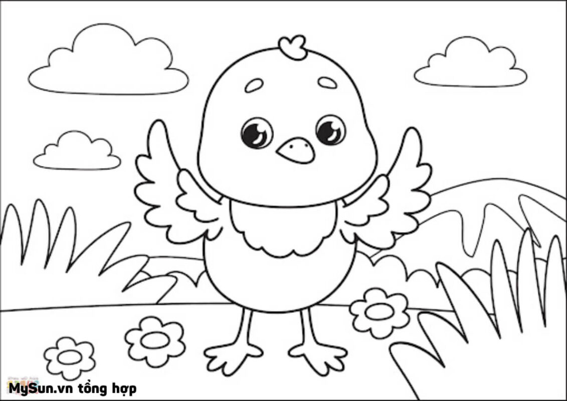 dạy bé tập vẽ con gà con ngộ nghĩnh đẹp