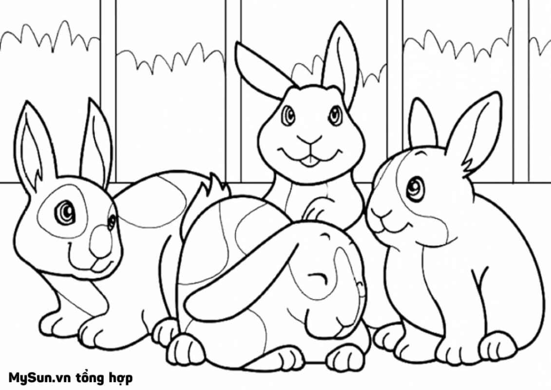 40 Tranh tô màu con thỏ dễ thương nhất cho bé tập tô