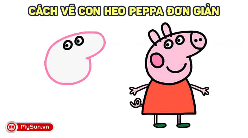 Cách vẽ, tô màu tranh ảnh hoạt hình gia đình heo Peppa đơn giản cho bé