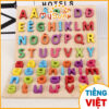 Bộ bảng dạy học mẫu 29 chữ cái viết in hoa thường tiếng Việt cho trẻ bé 5 tuổi