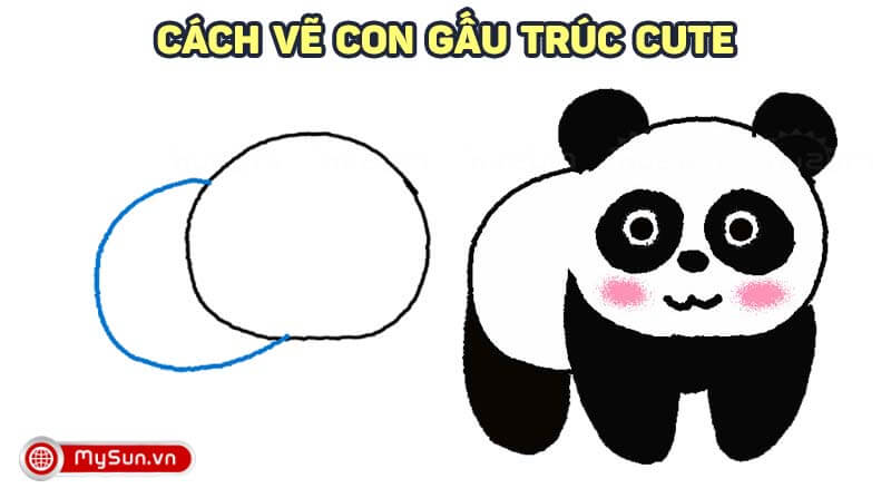 Cách vẽ hình, tô màu tranh con gấu trúc Panda cute đáng yêu