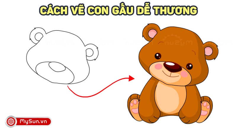 Con Gấu Con Hướng Dẫn Vẽ Đơn Giản  How To Draw Bear Cute With Heart  HD Vẽ  Channel  YouTube