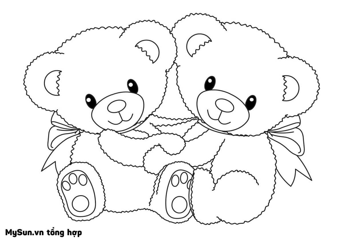 Cách vẽ tô màu tranh ảnh hình con GẤU đẹp, dễ thương đơn giản