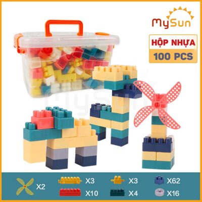 hộp đựng đồ chơi xếp ghép hình lego 100 chi tiết