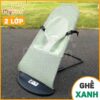 ghế nhún xanh 2 lớp bập bênh đung đưa ru trẻ sơ sinh nằm ngủ nôi rung giá rẻ cho em bé ngồi chơi