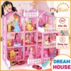 bộ đồ trò chơi trẻ em lắp ghép mô hình ngôi nhà cho bé gái tập lắp ráp lâu đài búp bê công chúa