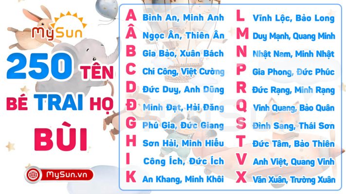 Đặt tên hay cho bé trai họ Bùi 3 chữ 4 chữ đẹp ý nghĩa nhất