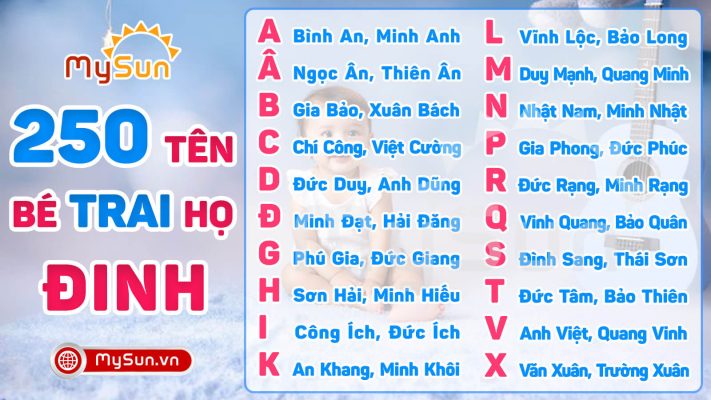 Đặt tên hay cho bé trai họ Đinh 3 chữ 4 chữ đẹp ý nghĩa nhất