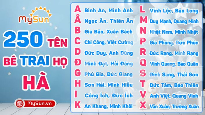 Đặt tên hay cho bé trai họ Hà 3 chữ 4 chữ đẹp ý nghĩa nhất