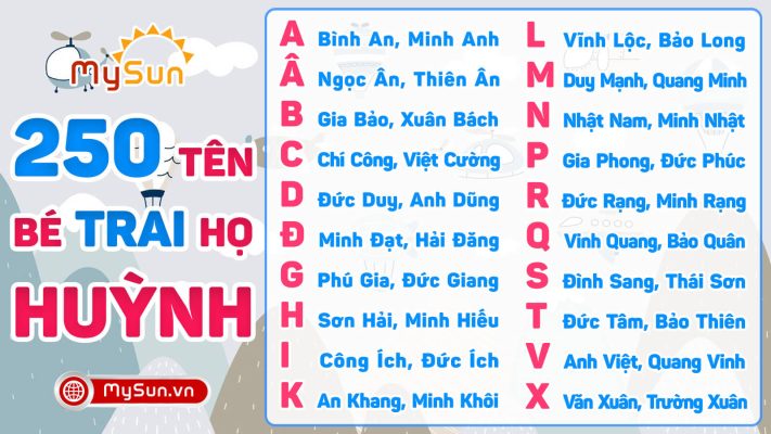 Đặt tên hay cho bé trai họ Huỳnh 3 chữ 4 chữ đẹp ý nghĩa nhất
