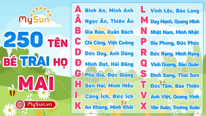 Đặt tên hay cho bé trai họ Mai 3 chữ 4 chữ đẹp ý nghĩa nhất
