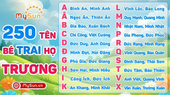 Đặt tên hay cho bé trai họ Trương 3 chữ 4 chữ đẹp ý nghĩa nhất