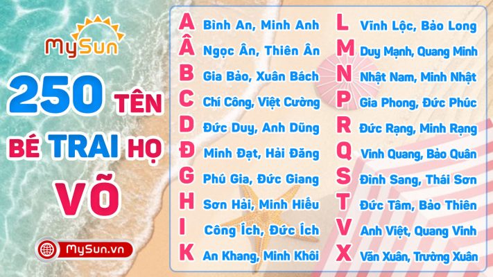 Đặt tên hay cho bé trai họ Võ 3 chữ 4 chữ đẹp ý nghĩa nhất