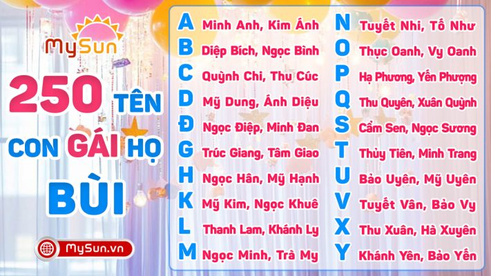 Đặt tên cho con gái đẹp họ Bùi 3 chữ 4 chữ hay ý nghĩa nhất