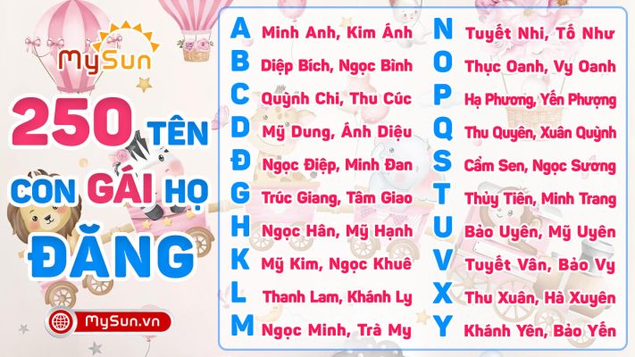 Đặt tên cho con gái đẹp họ Đặng 3 chữ 4 chữ hay ý nghĩa nhất