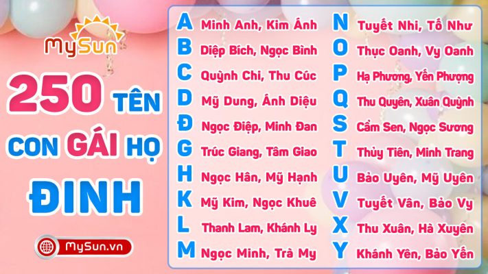 Đặt tên cho con gái đẹp họ Đinh 3 chữ 4 chữ hay ý nghĩa nhất
