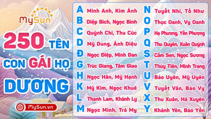 Đặt tên cho con gái đẹp họ Dương 3 chữ 4 chữ hay ý nghĩa nhất