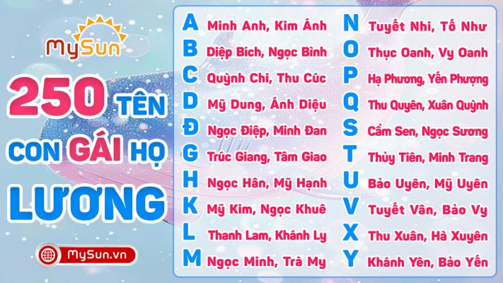 Đặt tên cho con gái đẹp họ Lương 3 chữ 4 chữ hay ý nghĩa nhất