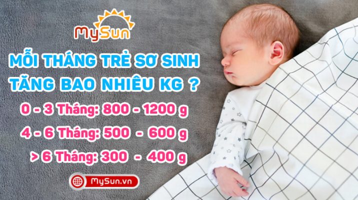 mỗi 1 tháng trẻ sơ sinh tăng bao nhiêu kg