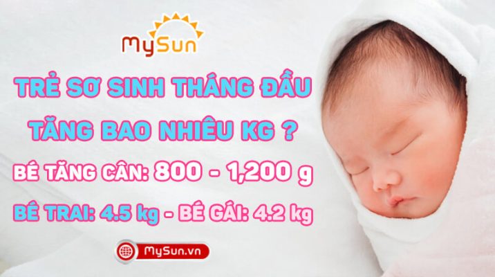trẻ sơ sinh 1 tháng đầu tăng bao nhiêu kg
