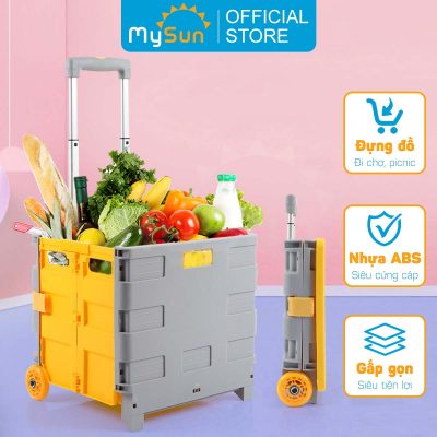xe đẩy kéo đựng đồ đa năng đi chợ siêu thi du lịch gấp gọn