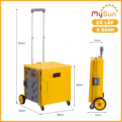 xe đẩy kéo đựng đồ đa năng đi chợ siêu thi du lịch gấp gọn bằng nhựa ABS