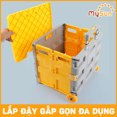 xe đẩy kéo đựng đồ đa năng đi chợ siêu thi du lịch gấp gọn có nắp đậy