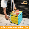 xe đẩy kéo đựng đồ đa năng đi chợ siêu thi du lịch gấp gọn ngăn chứa 65l