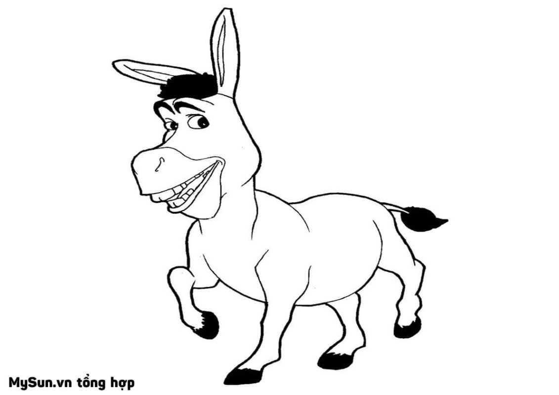 hình tô mày con lừa dễ thương