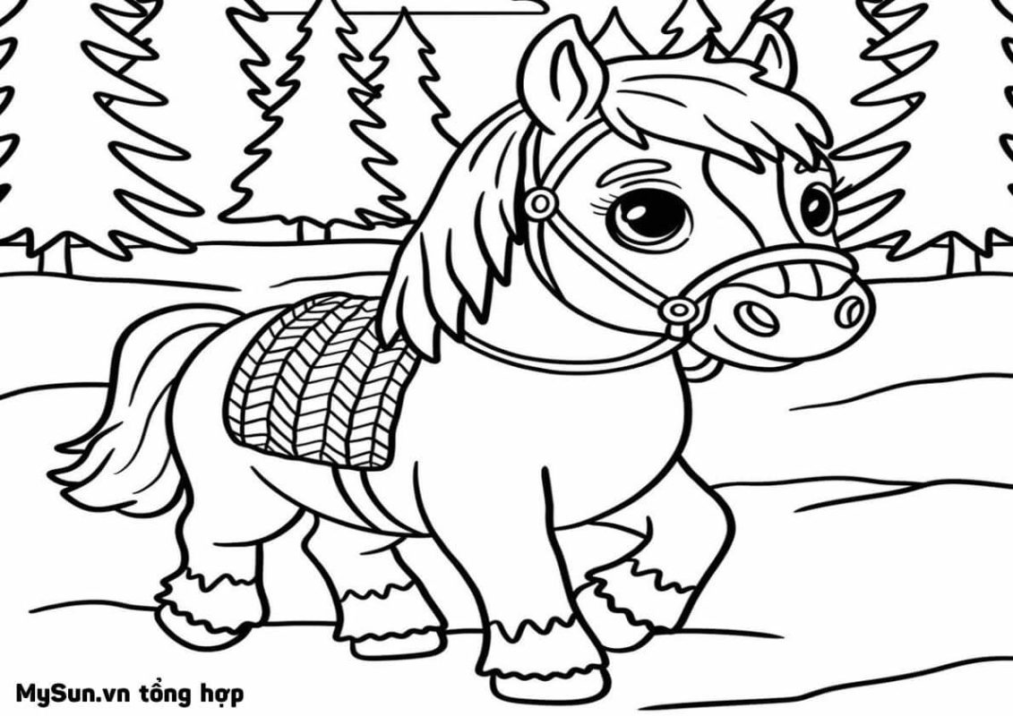 cách vẽ con ngựa cute đơn giản nhất cho bé mới tập vẽ