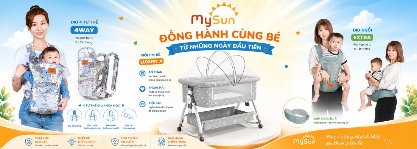 Banner địu điệu nôi cũi cho trẻ em sơ sinh em bé chính hãng MySyun