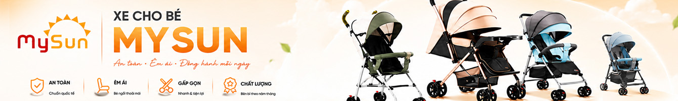 Banner ngành xe đẩy xe nôi em bé mySun