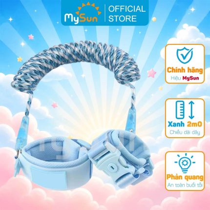Vòng tay trẻ em đi dạo chống lạc màu xanh cho bé trai dài 2m
