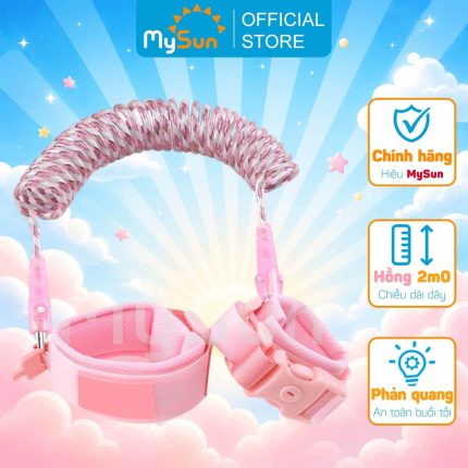 Vòng tay trẻ em đi dạo chống lạc màu hồng cho bé gái dài 2m