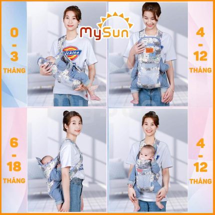 đai địu 4 tư thế cho trẻ em bé sơ sinh đa năng
