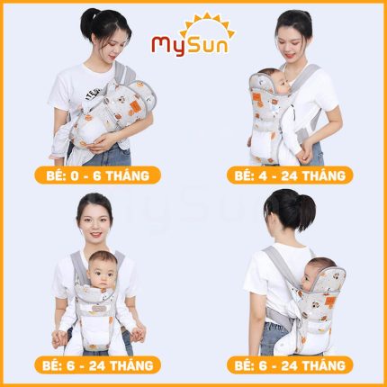 đai địu em bé sơ sinh điệu 4 tư thế hỗ trợ mẹ bỉm